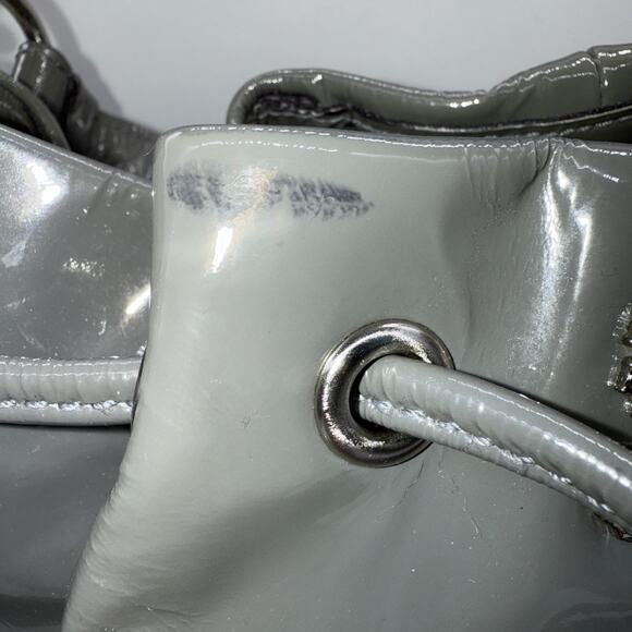 Coach Women's Madison Leather Marielle Drawstring 2 Strap Glossy Gray‎ Tote Bag - Picture 5 of 11